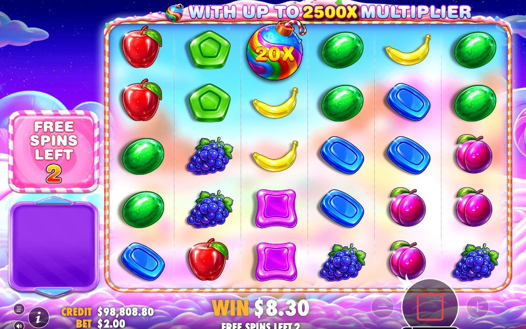 Multiplier tiles on the grid during Free Spins