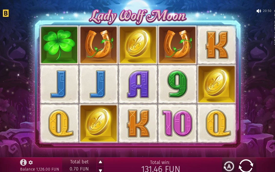 Win display with the payline amount after a spin